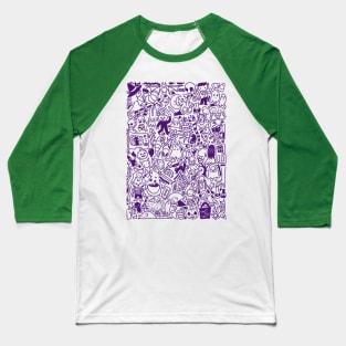 Halloween Doodle (purple) Baseball T-Shirt